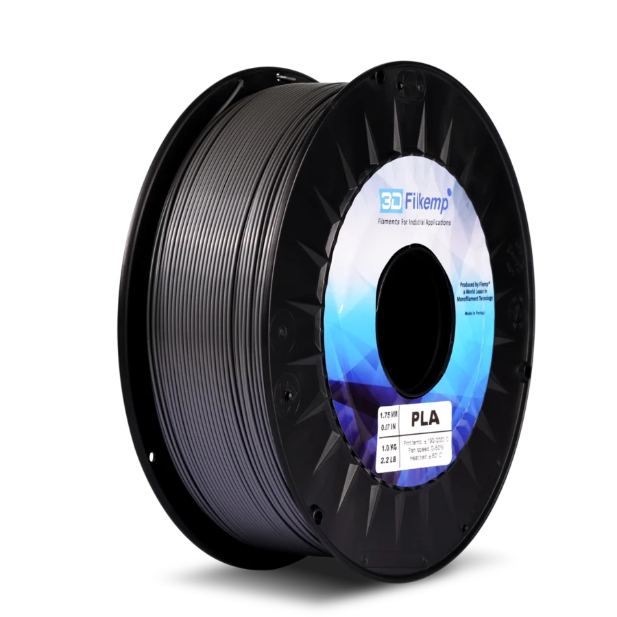 Ролка 3D Filkemp PLA филамент в сив цвят – диаметър 1.75 mm, нето 1 kg, за 3D принтиране