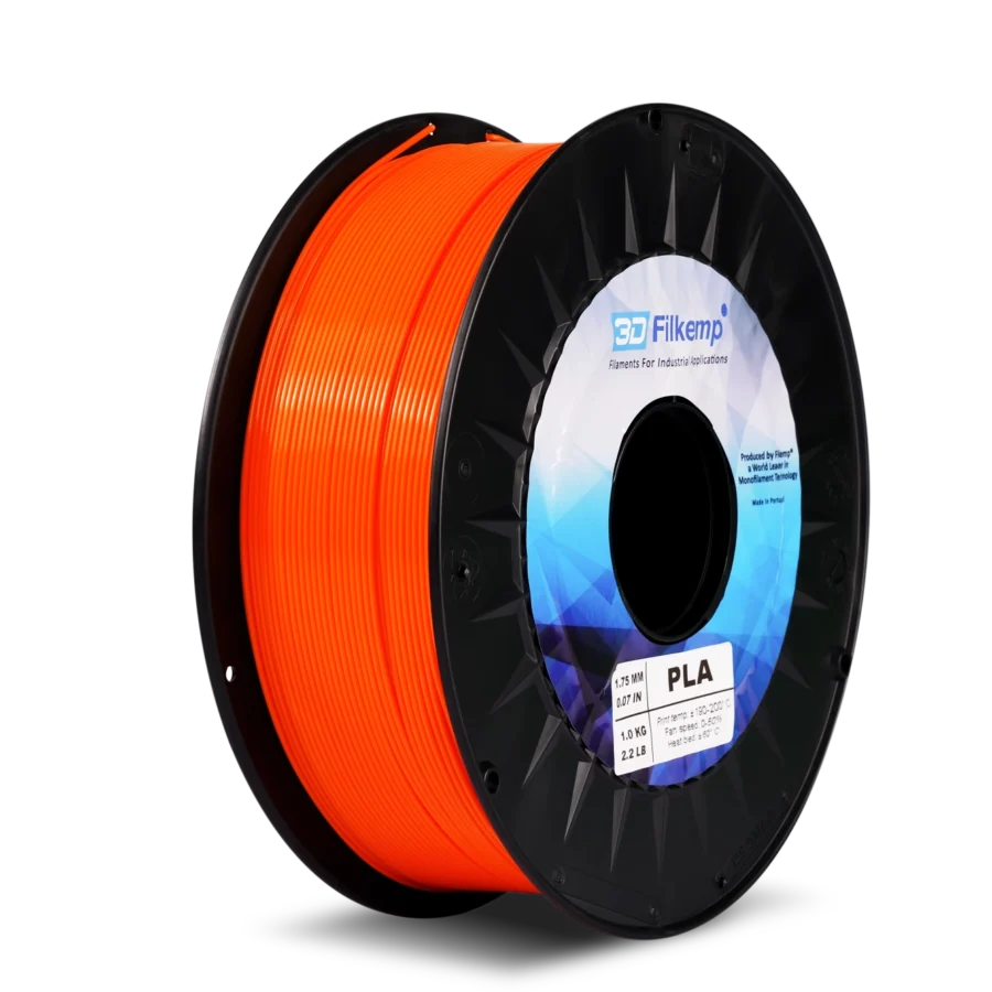 Ролка 3D Filkemp PLA филамент в оранжев цвят – диаметър 1.75 mm, нето 1 kg, за 3D