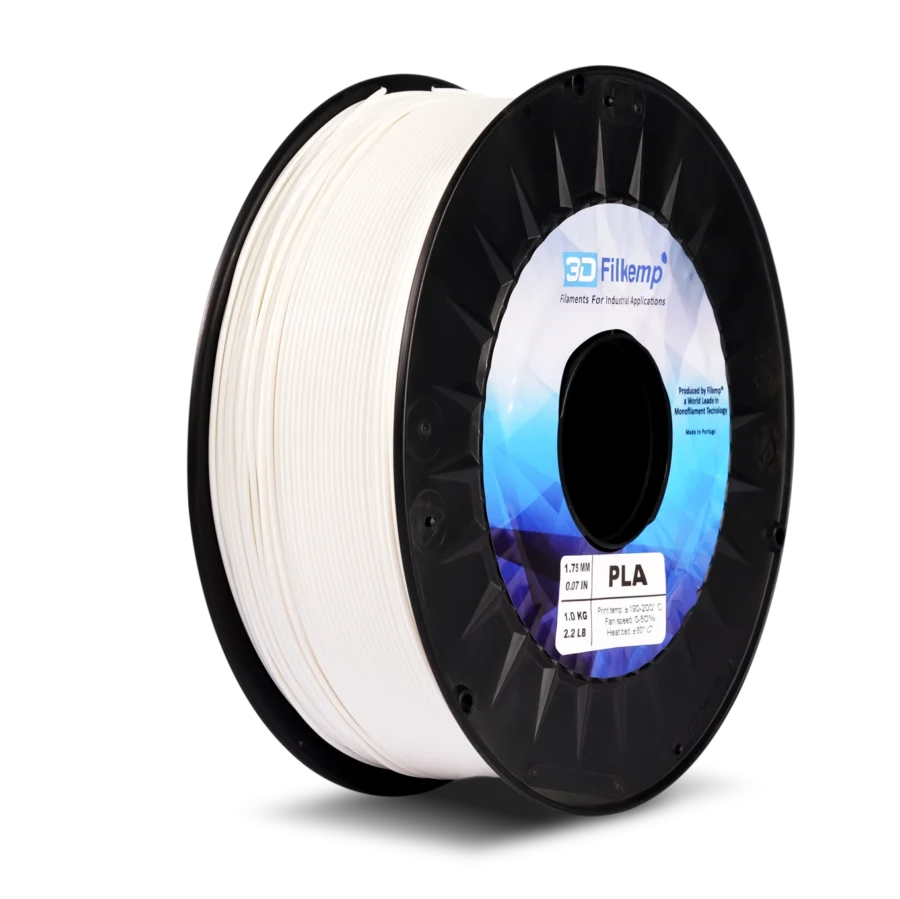 Ролка 3D Filkemp PLA филамент в бял цвят – диаметър 1.75 mm, нето 1 kg, за 3D принтиране